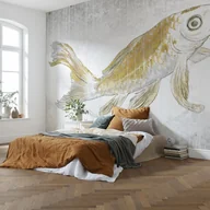 Fototapety - Fototapeta ryba koi żółtymIszarym - 400 x 280 cm - SANDERS & SANDERS - miniaturka - grafika 1