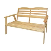 Skrzynie ogrodowe - Ławka Reston 115 x 58 x 78 cm drewno sosnowe surowe - miniaturka - grafika 1