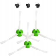 Akcesoria do robotów sprzątających - Rosfix SideBrush Set 3x – Szczotki Boczne do iRobot Roomba i3 i5 i7 j7 j9 e5 Combo 3 Szt. TPR + Nylon Biało-Zielone - miniaturka - grafika 1
