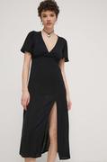 Sukienki - Billabong sukienka kolor czarny midi prosta EBJWD00134 - miniaturka - grafika 1