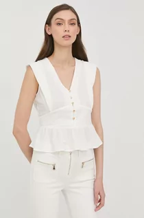 Bluzki damskie - Morgan bluzka damska kolor biały gładka - grafika 1