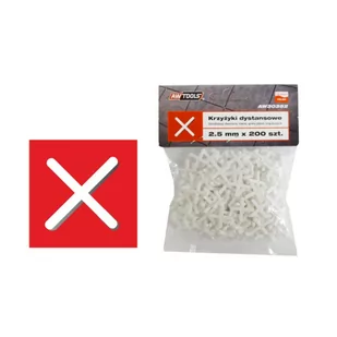 Krzyżyki dystansowe AWTOOLS, 2,0 mm, 200 szt - Inne mocowania - miniaturka - grafika 1