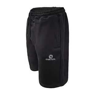 STARK SOUL® Męskie szorty, spodenki dresowe - Sweat Bermuda, bawełna | Rozmiary: S, M, L, XL, XXL, czarny, XL - Spodenki męskie - miniaturka - grafika 1