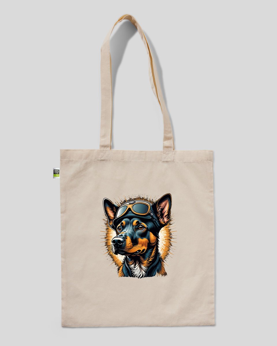 torba bawełniana na prezent na zakupy psia mama PIES PINCHER Naturalny