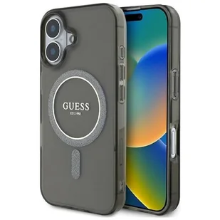 Guess IML Glitter Circle do iPhone 16 czarny - Etui i futerały do telefonów - miniaturka - grafika 1