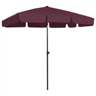 Parasole ogrodowe - vidaXL Parasol plażowy, czerwony, 200x125 cm vidaXL - miniaturka - grafika 1