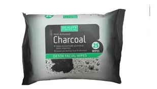 Beauty Formulas Charcoal Chusteczki oczyszczające z aktywnym węglem 25szt Beauty Formulas - Pozostałe kosmetyki - miniaturka - grafika 1