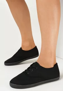 Czarne Tenisówki z Krótkim Sznurowaniem Aimena - Trampki damskie - miniaturka - grafika 1