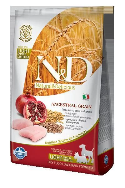 Farmina N&D Low Grain Chicken&Pomegranate Light Mini&Medium 0,8 kg