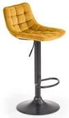 Taborety i hokery - Musztardowe krzesło barowe z oparciem D1-H70 - miniaturka - grafika 1