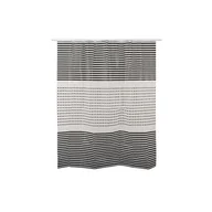 Zasłony prysznicowe - Zasłona prysznicowa PEVA MALTA 3 180 x 200 cm czarno/biały - miniaturka - grafika 1