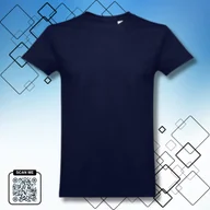 Koszulki męskie - T-Shirt Koszulka uniwersalna bez nadruku granatowa rozmiar L 100% bawełna - miniaturka - grafika 1