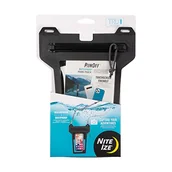 Etui i futerały do telefonów - Nite Ize Runoff Wodoodporne etui na telefon ze smyczą i zamkiem TRU, uniwersalne wodoodporne etui IP67 do iPhone 11/11 Pro Max/Xs Max/XR/X/8/8P Galaxy, węgiel drzewny - miniaturka - grafika 1