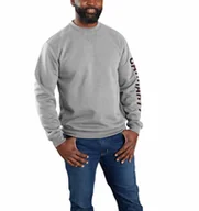 Bluzy męskie - Bluza Carhartt Midweight Crewneck Logo Sleeve GREY - miniaturka - grafika 1