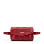 Nerki - Damska torebka nerka z miękkiej ekoskóry o fakturze croco - miniaturka - grafika 1