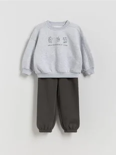 Reserved - Bawełniany komplet - ciemnobrązowy - Bluzy i sweterki niemowlęce - miniaturka - grafika 1