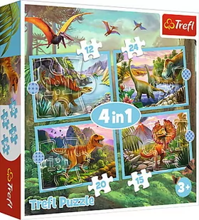 Trefl Puzzle 4w1 Wyjątkowe dinozaury - Puzzle - miniaturka - grafika 2