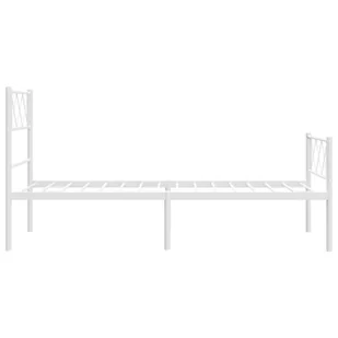 Metalowa rama łóżka z wezgłowiem i zanóżkiem, biała, 90x200 cm Lumarko! - Inne meble do sypialni - miniaturka - grafika 7