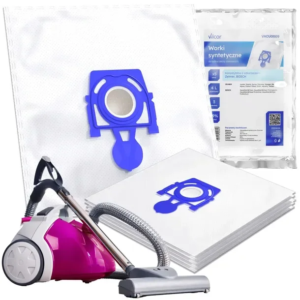 Worki Do Odkurzacza Zelmer Typ 01Z014 ST (5 sztuk,Syntetyczne,Blue)