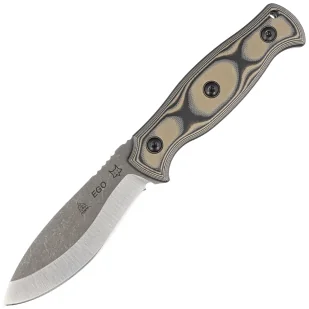 Nóż Fox Ego Black/Coyote Tan G10, Stonewashed AISI 1095 by Alfredo Doricchi (TK-FX01) - Noże - miniaturka - grafika 1