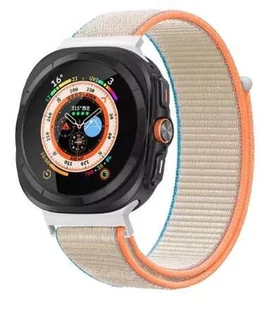 opaska pasek bransoleta NYLON Samsung Galaxy Watch Ultra 47mm beżowa - Akcesoria do smartwatchy - miniaturka - grafika 1