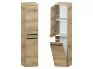 Szafki łazienkowe - Słupek Łazienkowy ATHD 30 cm DK Lewy - Dąb Evoke Coast Mat - Uchwyty Czarne Matowe - miniaturka - grafika 1