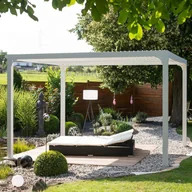 Altany ogrodowe - Pergola ogrodowa 3x3,6m tarasowa Paragon Outdoor biała z lamelami - miniaturka - grafika 1