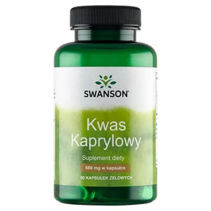 Swanson Kwas Kaprylowy, 600mg - Walczy z grzybami, 60 kaps. - Przeziębienie i grypa - miniaturka - grafika 1