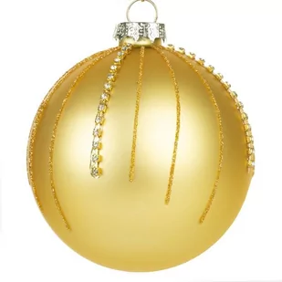 BOMBKA CHOINKOWA SZKLANA (FI) 10 CM ZŁOTY - Bombki - miniaturka - grafika 1