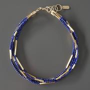 Naszyjniki - KRAUZA design Krótki elegancki naszyjnik z lapisem lazuli - miniaturka - grafika 1