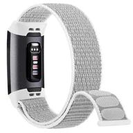 Akcesoria do smartwatchy - opaska pasek bransoleta NYLON Fitbit CHARGE 5 / 6 biała - miniaturka - grafika 1