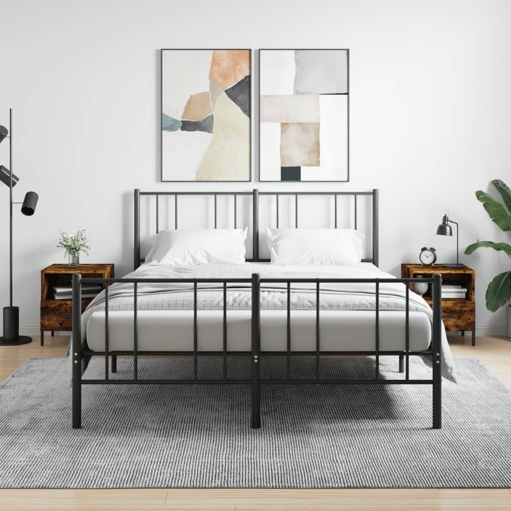 vidaXL Szafki nocne 2 szt. Materiał drewnopochodny dąb wędzony 40x35x47,5 cm - Stolik nocny - Szafki nocne - Szafa - Szafka nocna