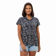 Koszule damskie - Damska koszula Jack Wolfskin SOMMERWIESE SHIRT W LEAVES night blue - L - miniaturka - grafika 1