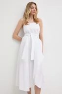 Sukienki - Armani Exchange sukienka bawełniana kolor biały mini rozkloszowana 3DYA28 YN4RZ - miniaturka - grafika 1