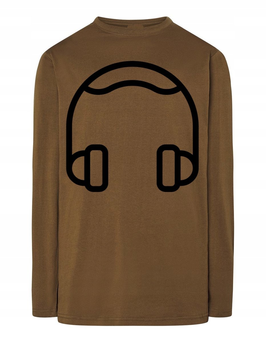 Longsleeve męski nadruk Muzyka Słuchawki r.3XL