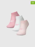 Skarpetki damskie - 4F Skarpety (3 pary) w kolorze jasnoróżowo-białym - miniaturka - grafika 1