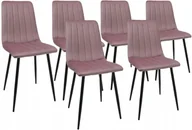 Krzesła - Zestaw 6 krzeseł DankorDesign Axa pudrowy róż - miniaturka - grafika 1