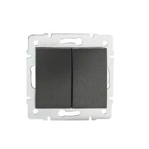 Kanlux Łącznik dwugrupowy świecznikowy LOGI 02-1010-141 gr 25244 - Wyłączniki światła i elektryczne - miniaturka - grafika 1