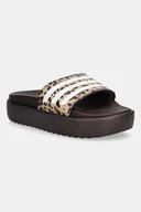 Klapki i japonki damskie - adidas klapki Adilette Platform damskie kolor brązowy na platformie JR9234 - miniaturka - grafika 1