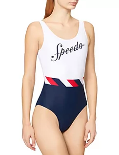 Stroje kąpielowe - Speedo damski kostium kąpielowy U-back wielokolorowa Shoreline Navy/White 36 (DE 40) 812183 - grafika 1