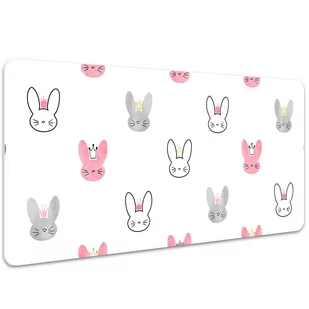 Mata na biurko dla dzieci Króliki w koronach 100x50 cm - Podkładki na biurko - miniaturka - grafika 1