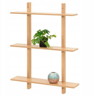 Regał sosnowy z trzema półkami, 80 x 60 x 15 cm - Regały - miniaturka - grafika 1