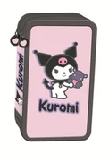 Piórniki - St. Majewski Piórnik szkolny potrójny z wyposażeniem Kuromi Pink - miniaturka - grafika 1