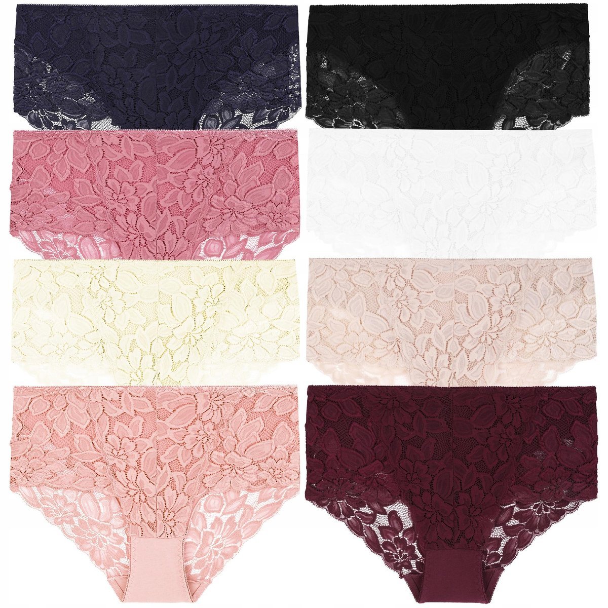 MAJTKI DAMSKIE FIGI Bawełniane Kobiece z Wysokim Stanem 8 szt. MORAJ r. XL