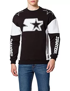 STARTER BLACK LABEL Męska bluza startowa Racing Crewneck, czarny/biały, M - Bluzy męskie - miniaturka - grafika 1