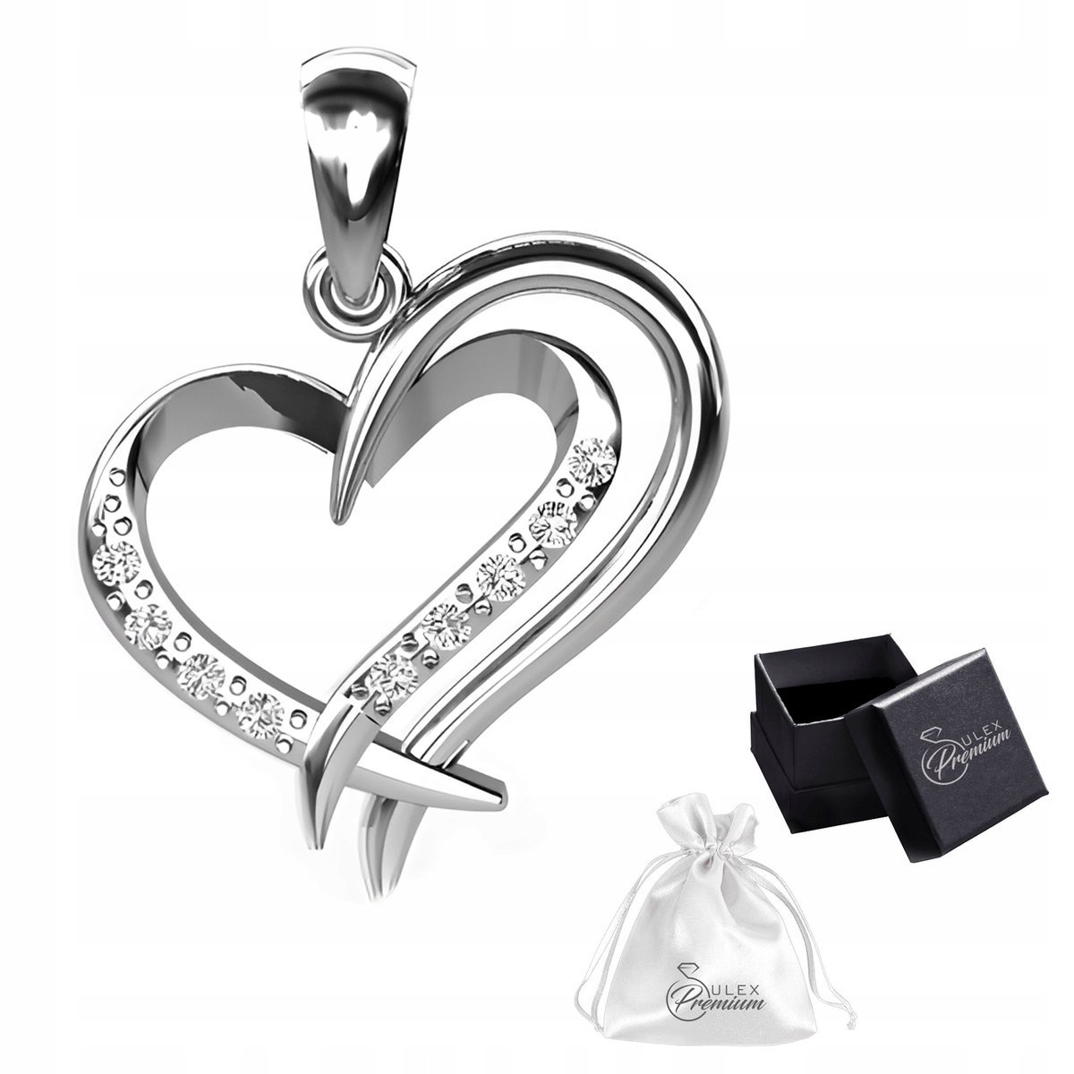 Zawieszka srebrna pr. 925 z cyrkoniami Serce