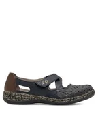 Półbuty damskie - Rieker Półbuty 463H4-14 Granatowy - miniaturka - grafika 1