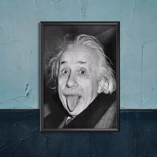 Retro plakat Albert Einstein Tongue Out A4 21x29cm z ramką pion - Plakaty - miniaturka - grafika 1