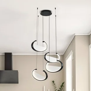 Viokef Lampa wisząca Adele, czarny, salon / jadalnia, aluminium, nowoczesny - Lampy sufitowe - miniaturka - grafika 1