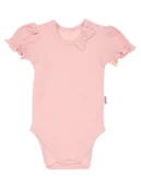 Body dla niemowląt - Dziewczęce body krótki rękaw kokarda beżowy Nicol,r.92 - miniaturka - grafika 1